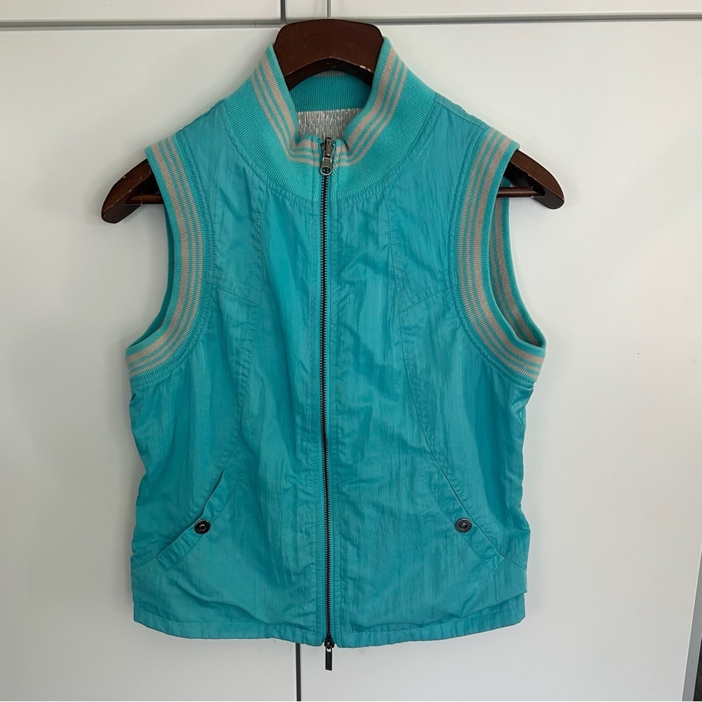 Reversible Aqua / Light Grey Sleeveless Women's Vest